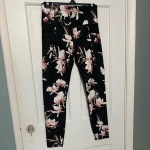 Athleta Floral Leggings with Side Pockets